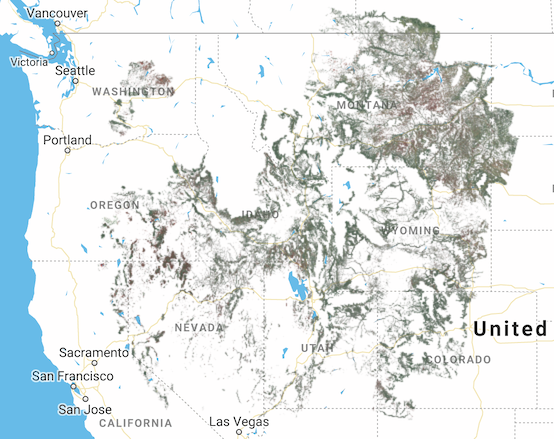 Map of mesic resources layer.